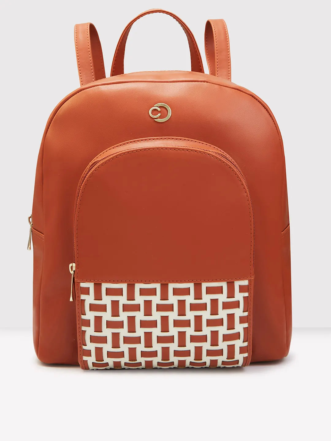 Caprese Zeta Quilted Large Tan Backpack - Main Image