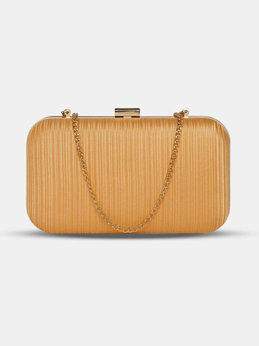 Caprese Party Trescha Medium Gold Clutch - Technical View