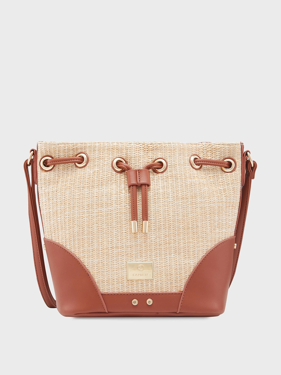 Caprese Georgia Sling Medium Self Design Women S Handbag Brown