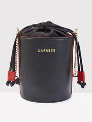Caprese Lizzy Medium Black Drawstring Sling Bag