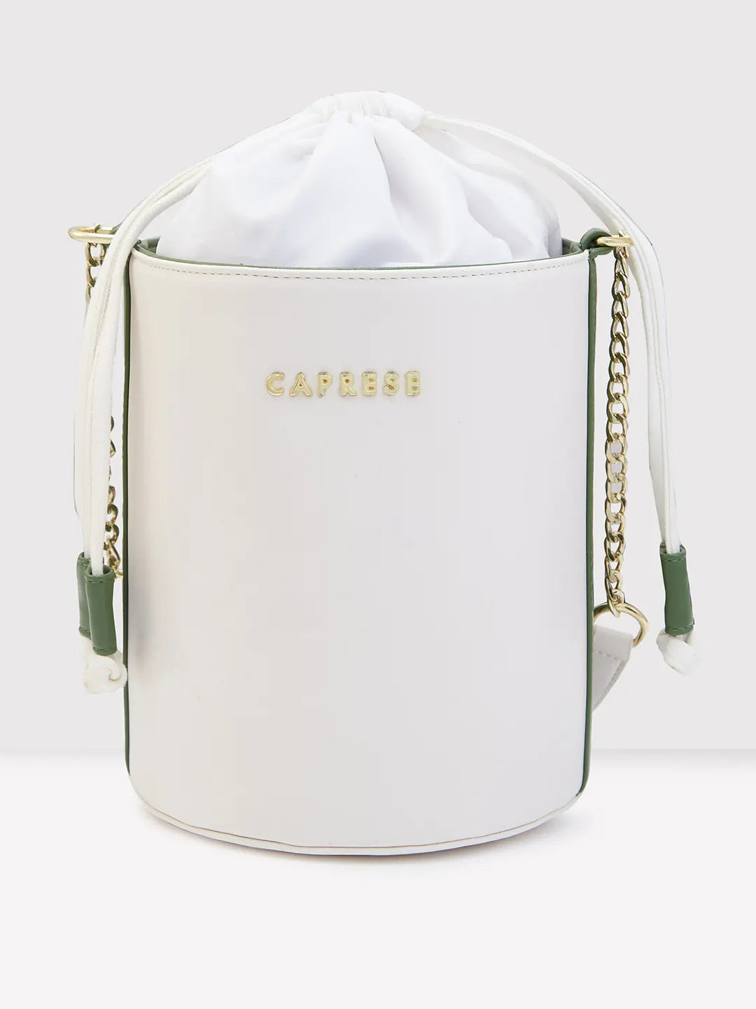 Caprese Lizzy Medium Cream Drawstring Sling Bag