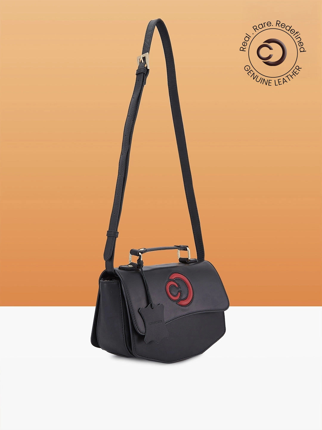 Caprese Minimal Formal Medium Black Sling Bag - Main Image
