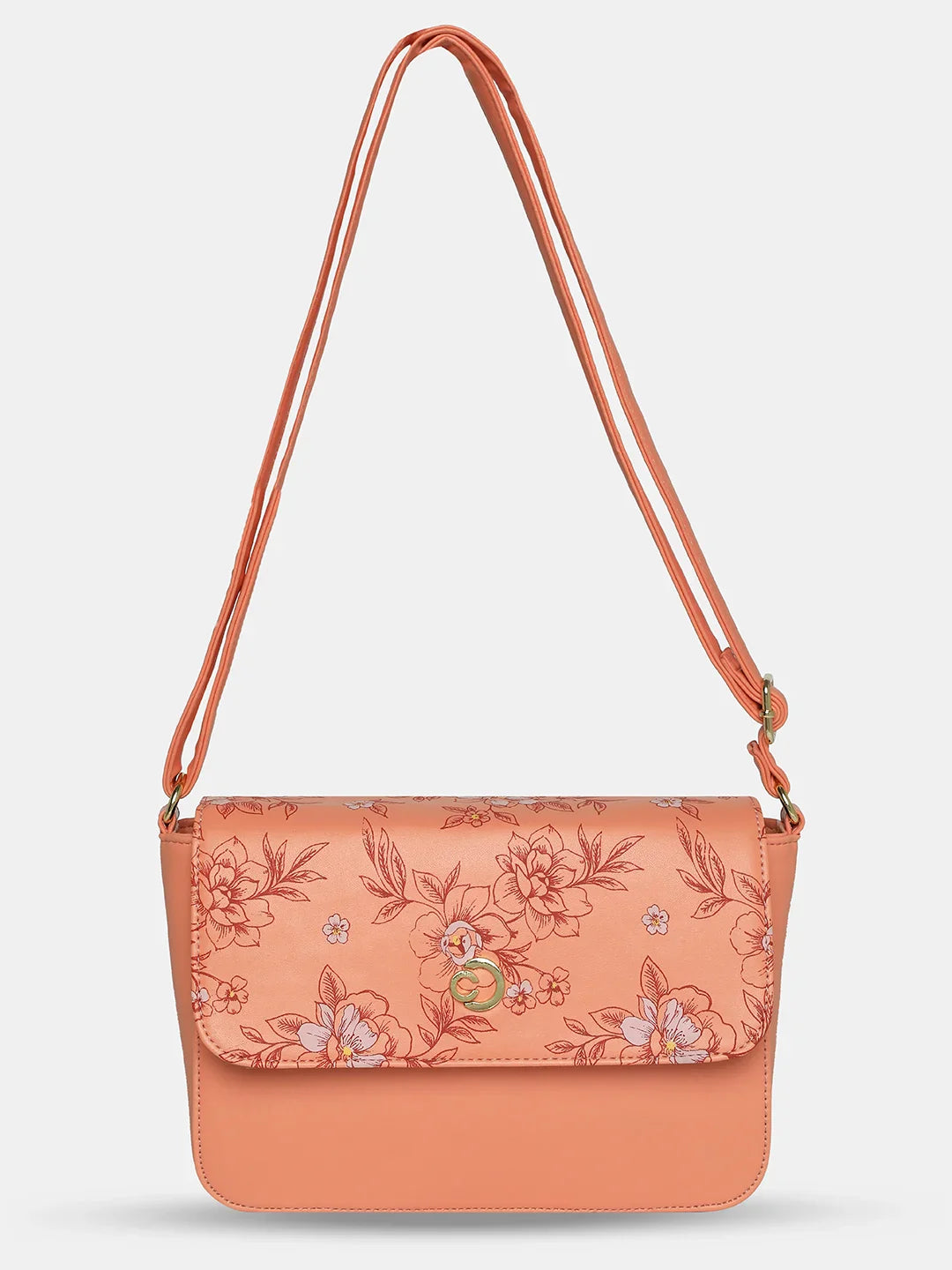 Caprese Snow Small Printed Coral Sling Bag