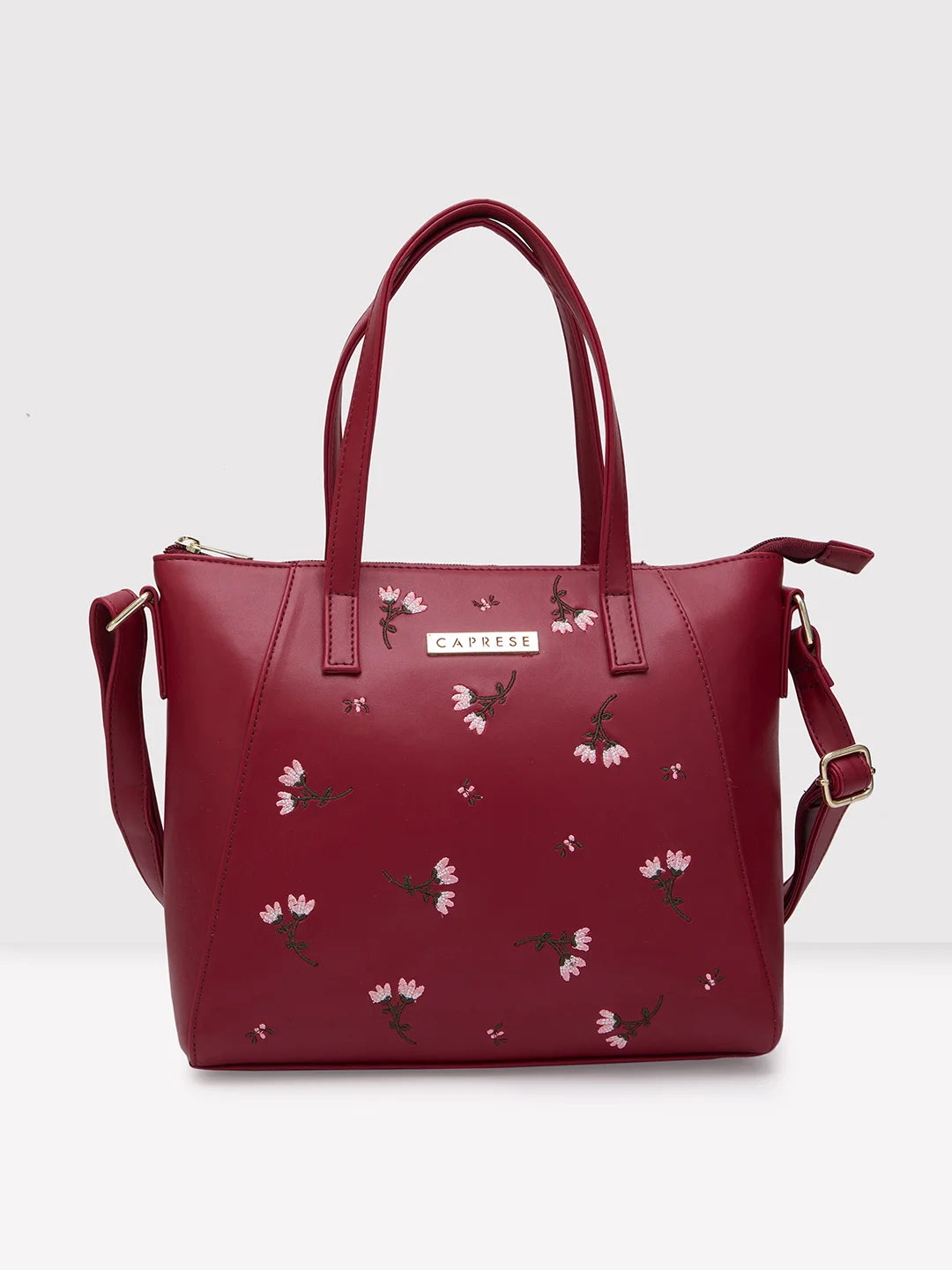 Buy Caprese Dara Satchel Medium Maroon Rs.1199 Caprese Bags