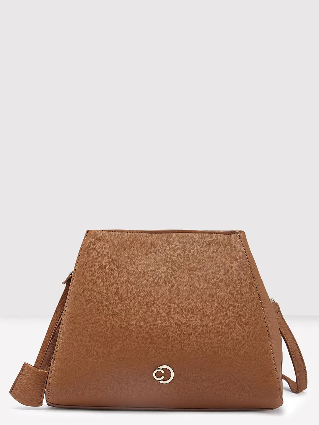 Caprese Milan Satchel Small Solid Women S Handbag Tan