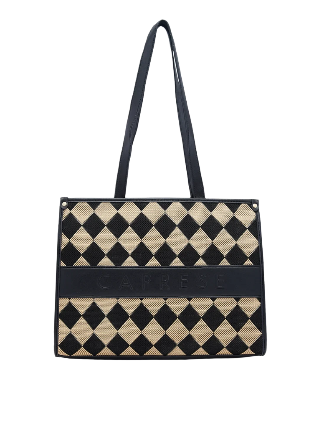 Buy Caprese Checker Tote Medium Black Rs.2999 Caprese Bags