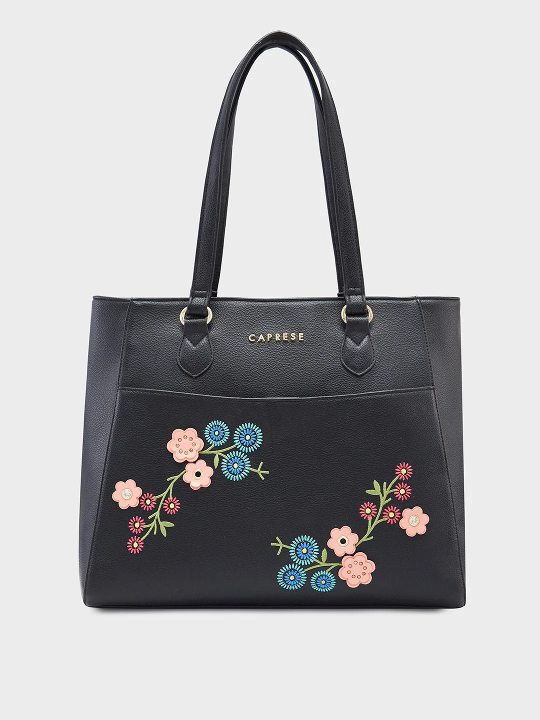 Buy Caprese Erica Medium Floral Black Tote Bag Caprese