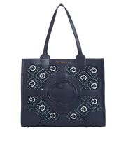 Caprese Florida Large Navy Tote Bag