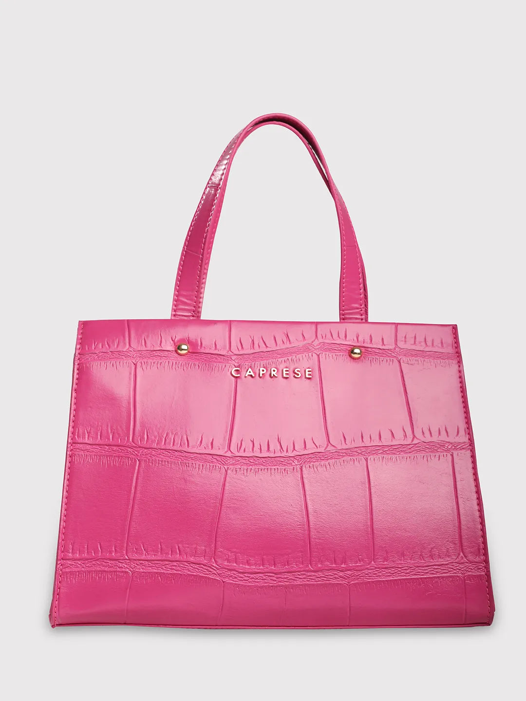 Caprese Mink Small Croco Fuchsia Tote Bag