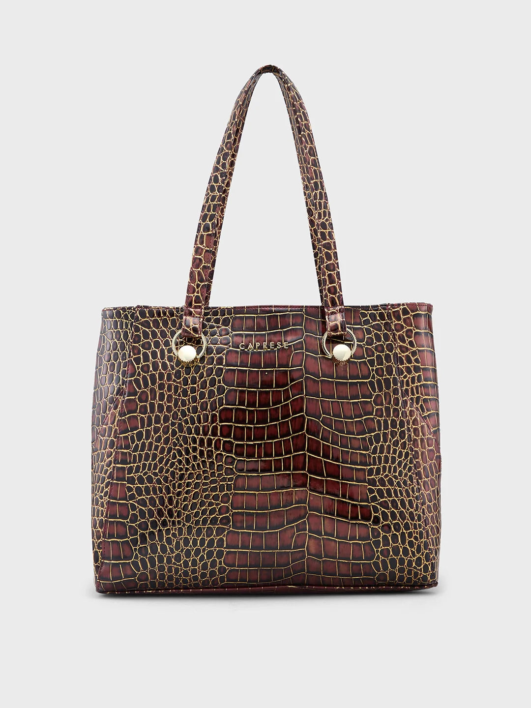 Buy Caprese Miranda Large Croco Burgundy Tote Bag @ 1189 | Caprese Buy Caprese Miranda Large Croco Burgundy Tote Bag @ 1189 | Caprese