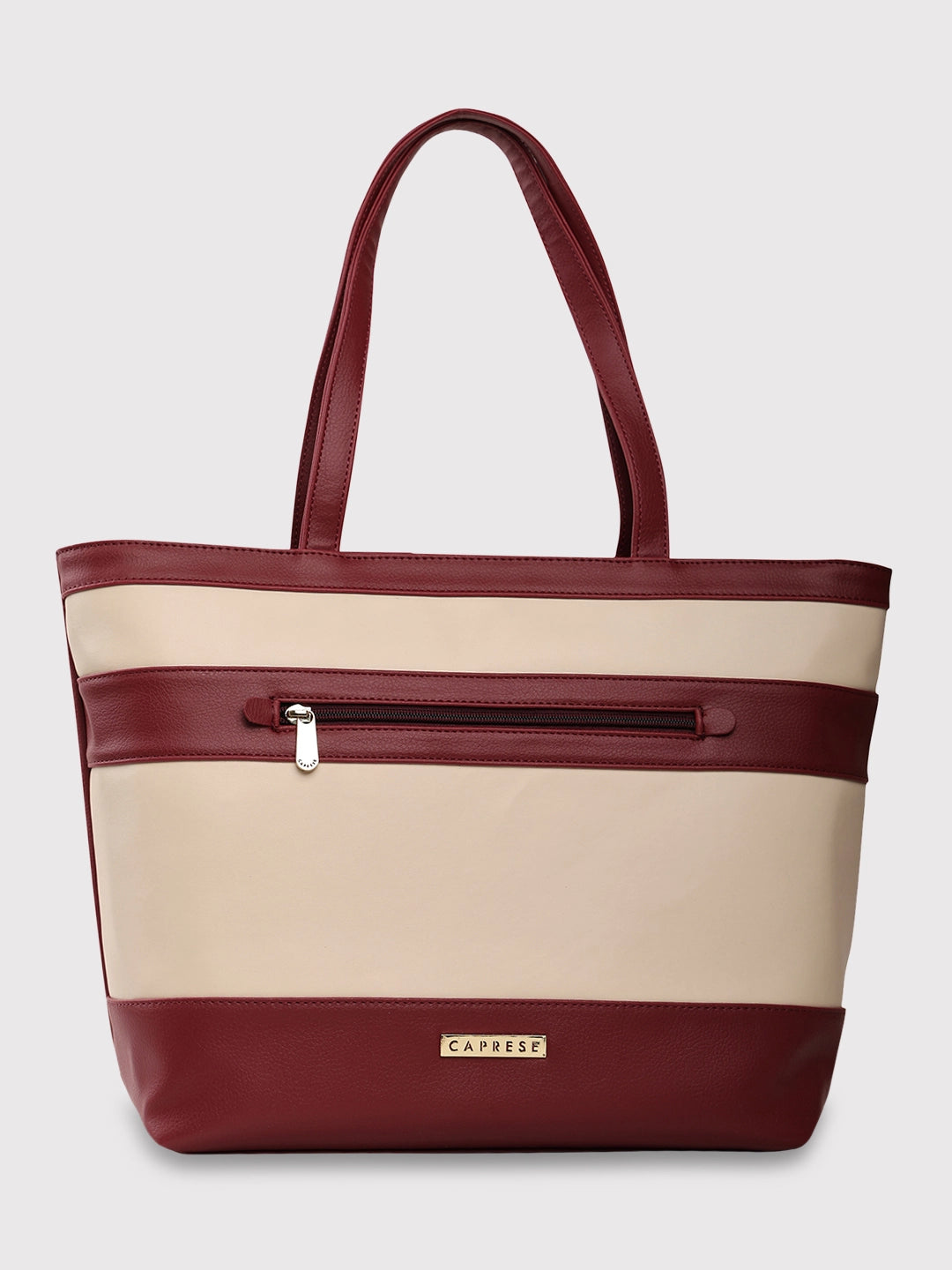 Caprese Marciano Tote Medium Striped Women S Handbag Maroon