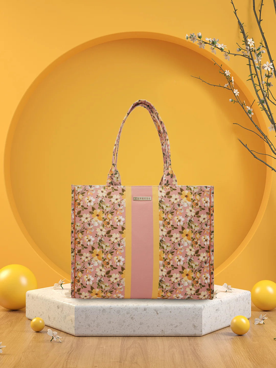 Buy Caprese Orchid Tote X Large Yellow Rs 1679.4 Caprese Bags