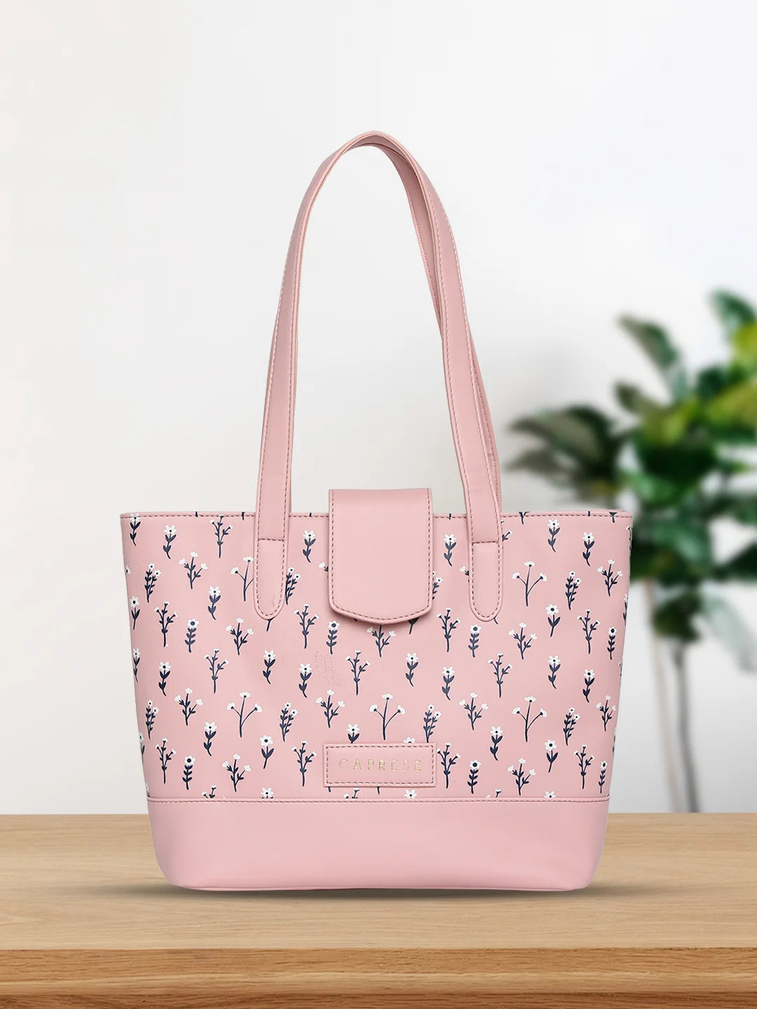 Buy Caprese Pensa Small Tote Printed Faux Leather For Women Powder Pink Rs.599 Caprese Bags