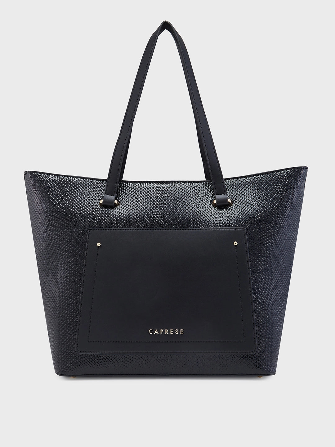 Buy Caprese Roima Tote Large Self Design Women S Office Handbag Black Rs 3039.2 Caprese Bags