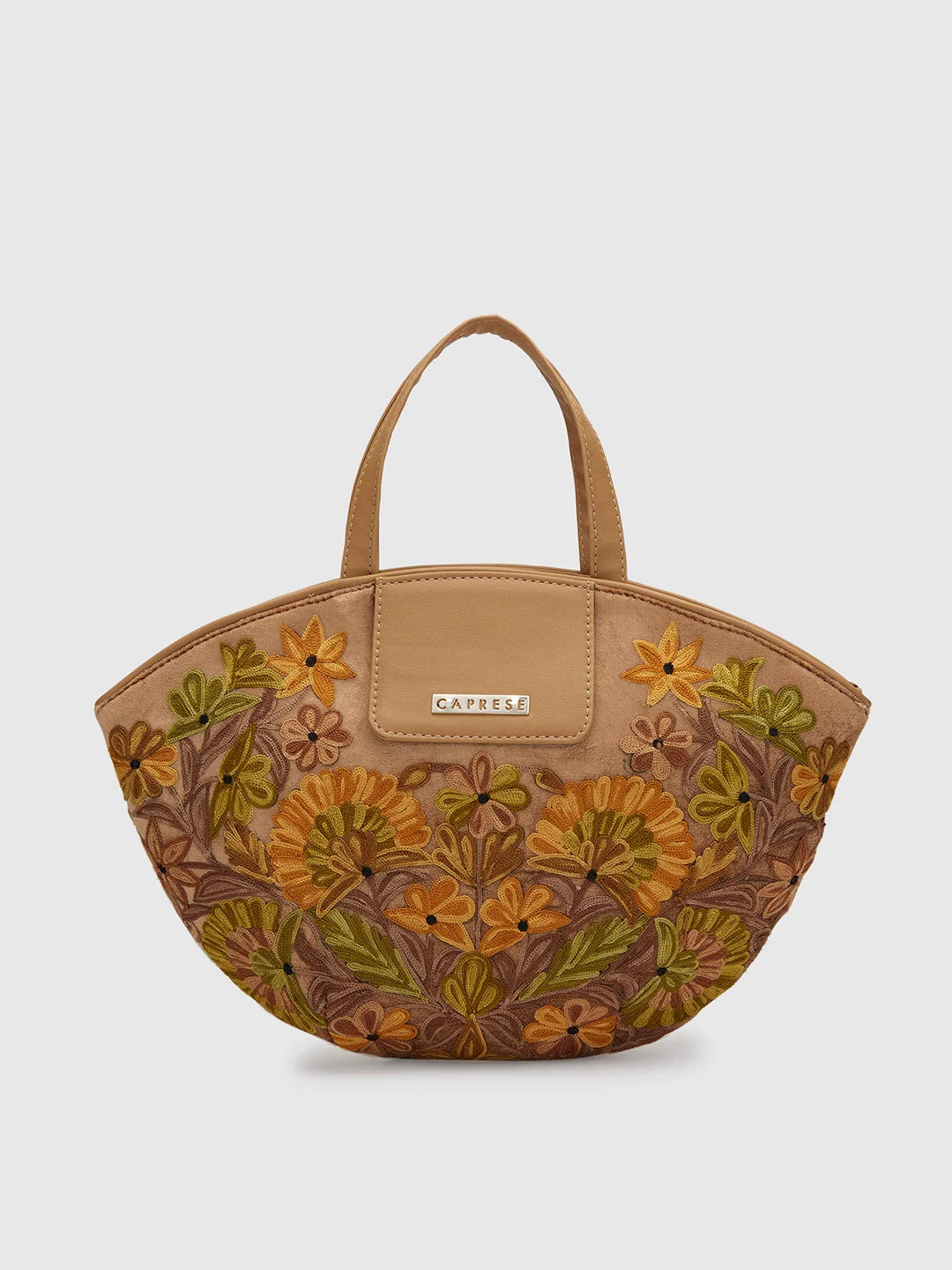 Buy Caprese Tresna Embroidery Tote Handbag Fawn Rs.1749 Caprese Bags