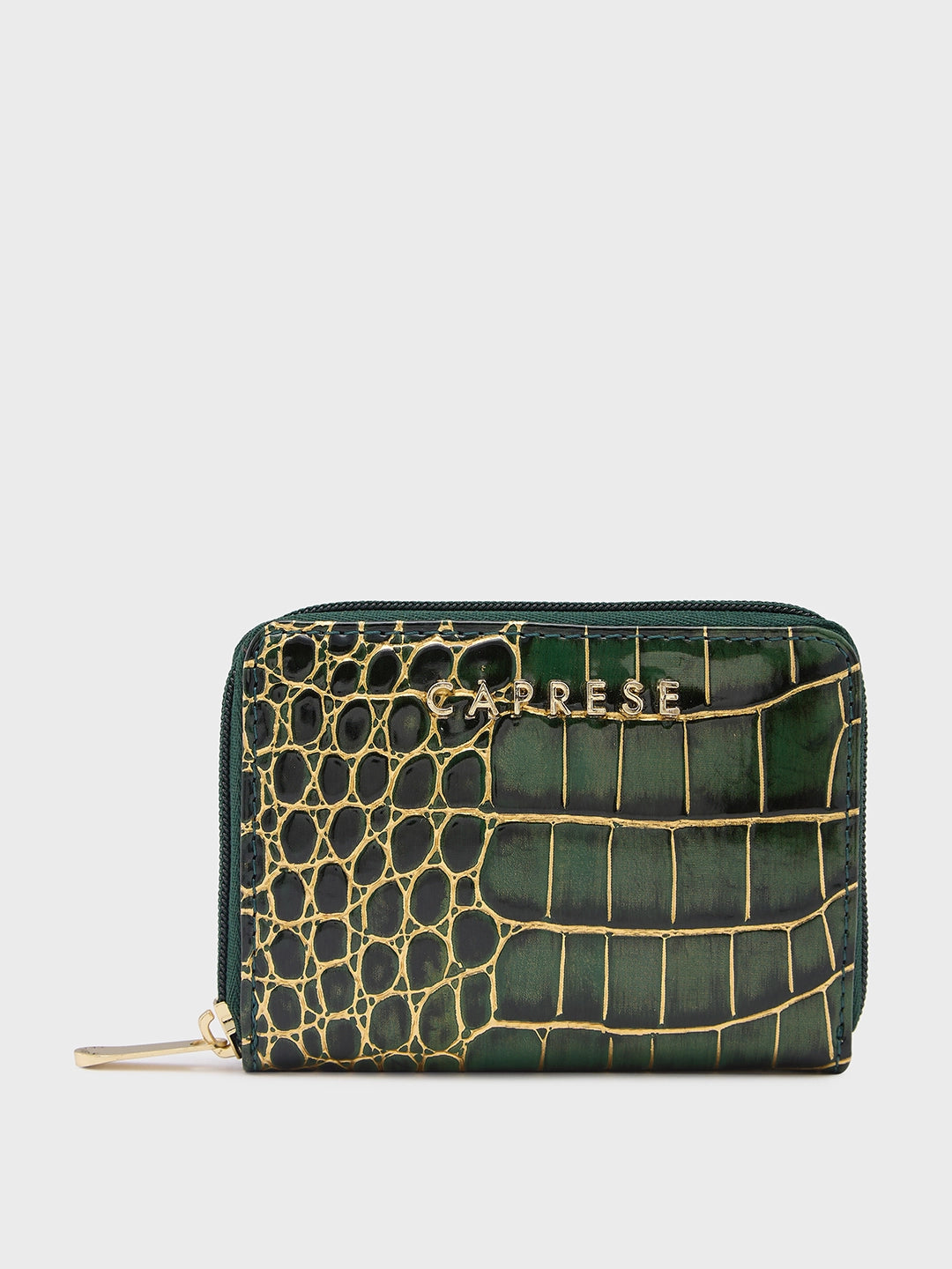 Buy Caprese Miranda Zip Around Wallet Small Croco Green Rs 1299 Caprese Bags