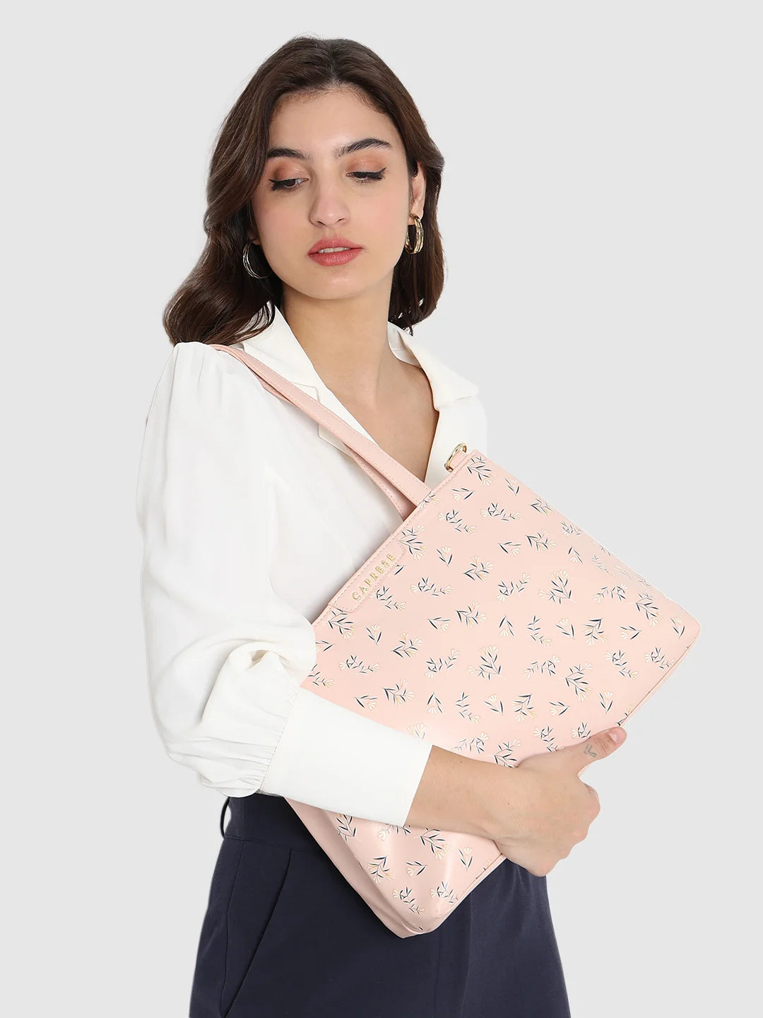 Caprese Merida Satchel Large Printed Women'S Handbag Blush