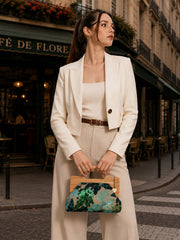 Caprese Riyo Medium Green Clutch Bag