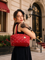 Caprese Ashley Medium Cherry Red Tote Bag