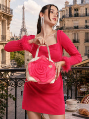 Caprese Ella Medium Fuchsia Satchel Bag