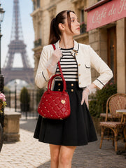 Caprese Ashley Medium Cherry Red Satchel Bag