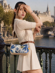 Caprese Riyo Medium Blue Baguette Bag
