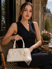 Caprese Ellie Small Beige Satchel Bag