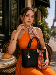 Caprese Kat Large Black Tote Bag