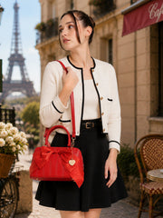 Caprese Ellie Small Red Satchel Bag