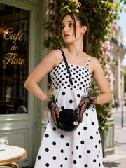 Caprese Rose Medium Black Sling Bag