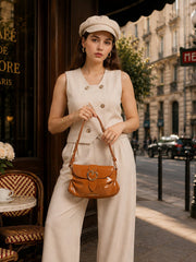 Caprese Ana Medium Tan Baguette Bag