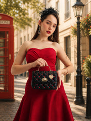 Caprese Ashley Medium Black Sling Bag