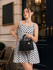 Caprese Rose Small Black Satchel Bag