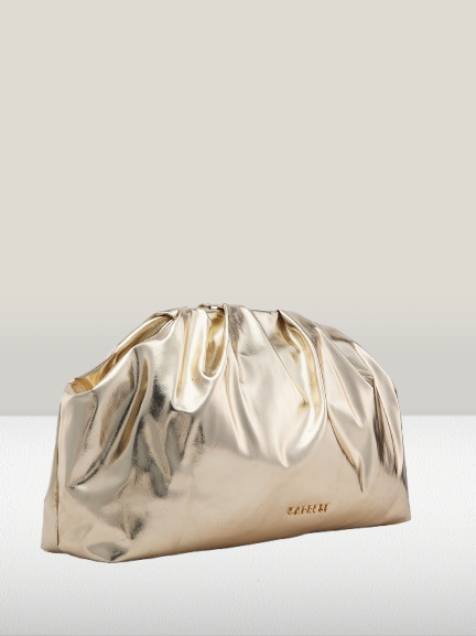 Buy Caprese Roxene Small Metallic Gold Clutch Bag @ 1649 | Caprese