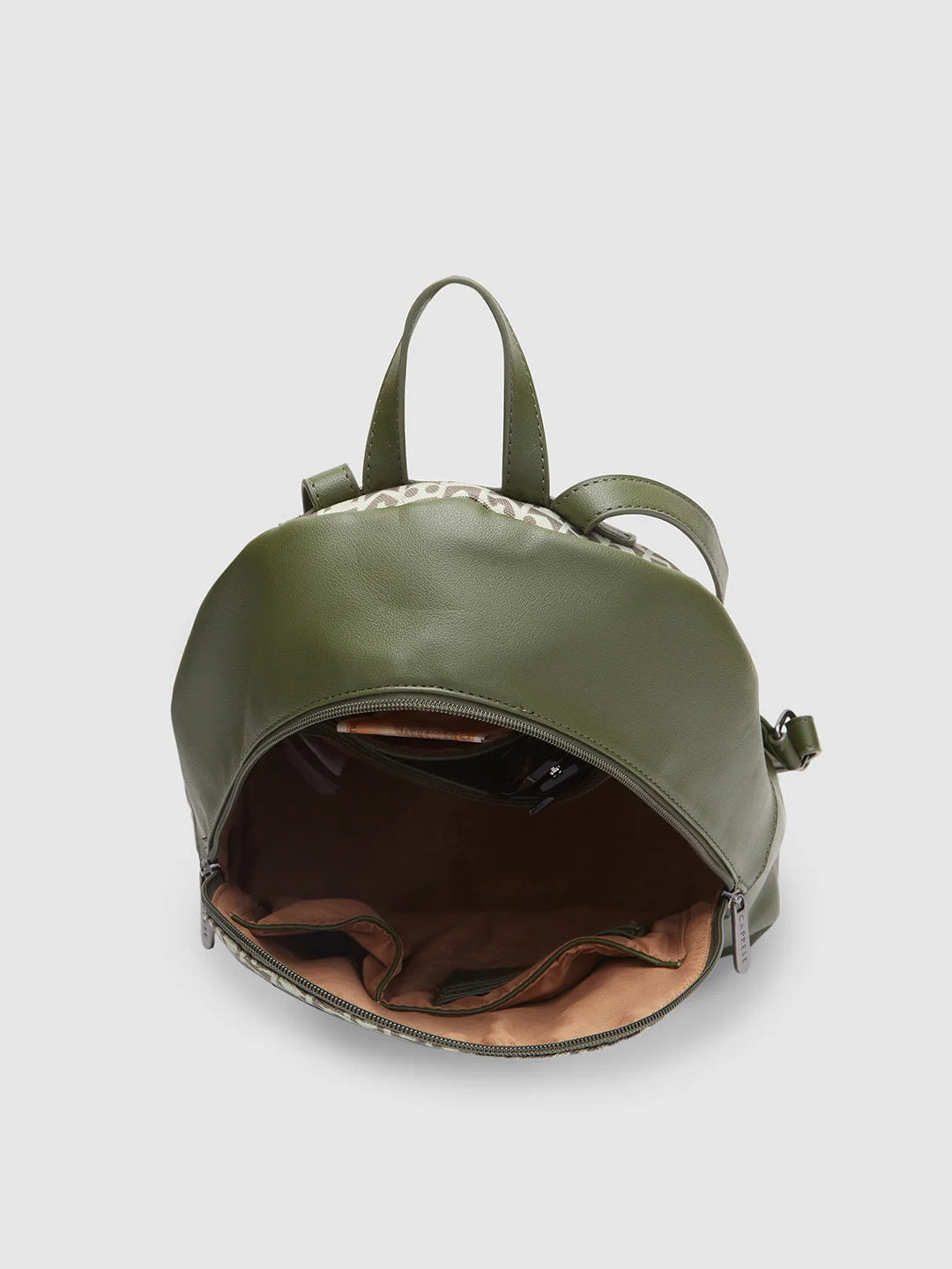 Olive green top bookbag