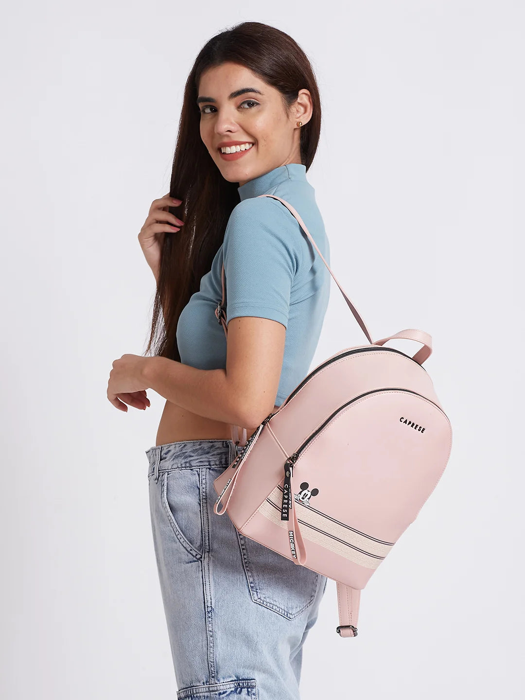 Buy Caprese Disney Inspired Graphic Printed Mickey Mouse Collection Large Backpack Pink Rs 1379.7 Caprese Bags