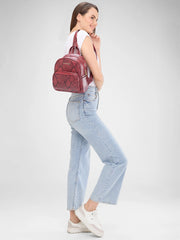 Caprese Draco Small Burgundy Backpack