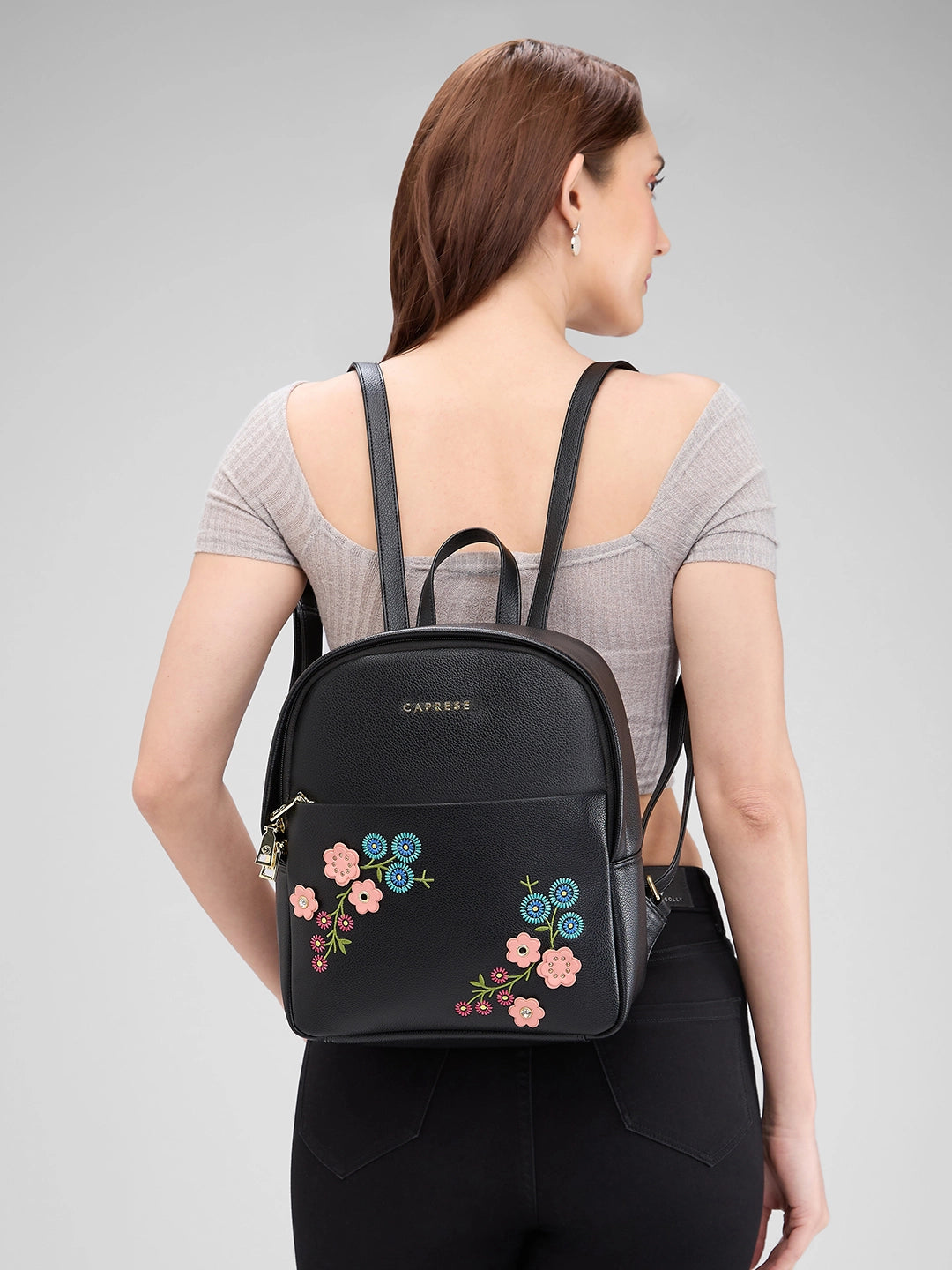 Caprese black backpack deals