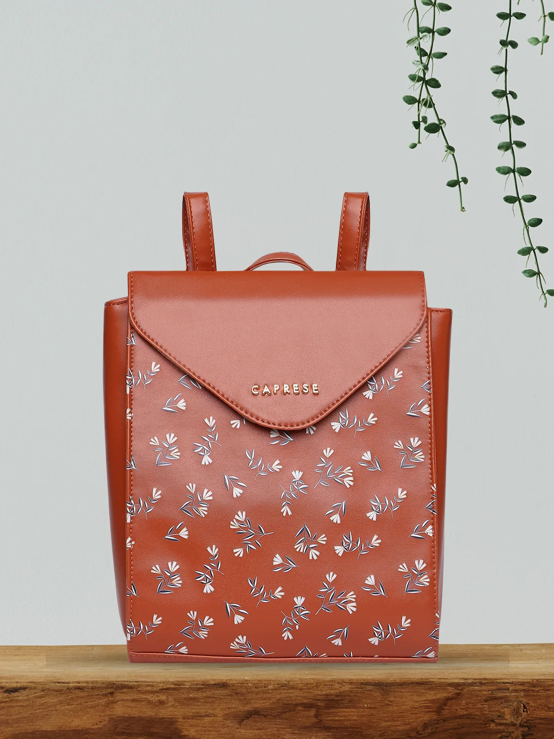 Buy Caprese Merida Backpack Large Printed Women S Bag Tan Rs 2799 Caprese Bags