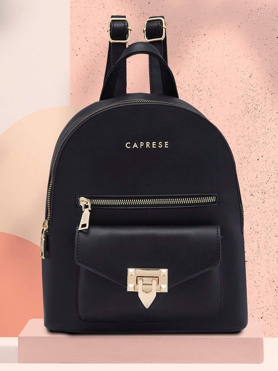 Buy Caprese Rabina Fashion Backpack Medium Black Rs.3199 Caprese Bags