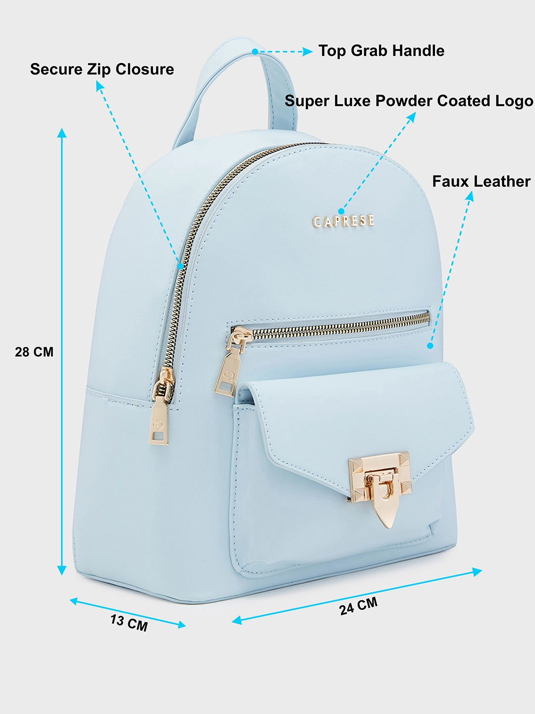 Buy Caprese Rabina Fashion Backpack Medium Blue Rs.3199 Caprese Bags