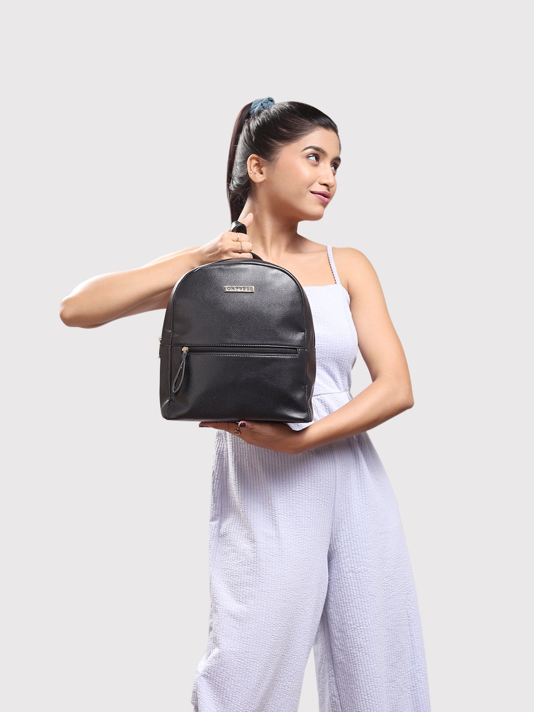 Caprese Rome Medium Black Backpack