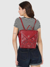 Caprese Snow Backpack Medium Printed Women'S Bag Maroon