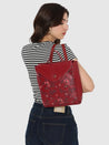 Caprese Snow Backpack Medium Printed Women'S Bag Maroon