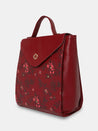 Caprese Snow Backpack Medium Printed Women'S Bag Maroon