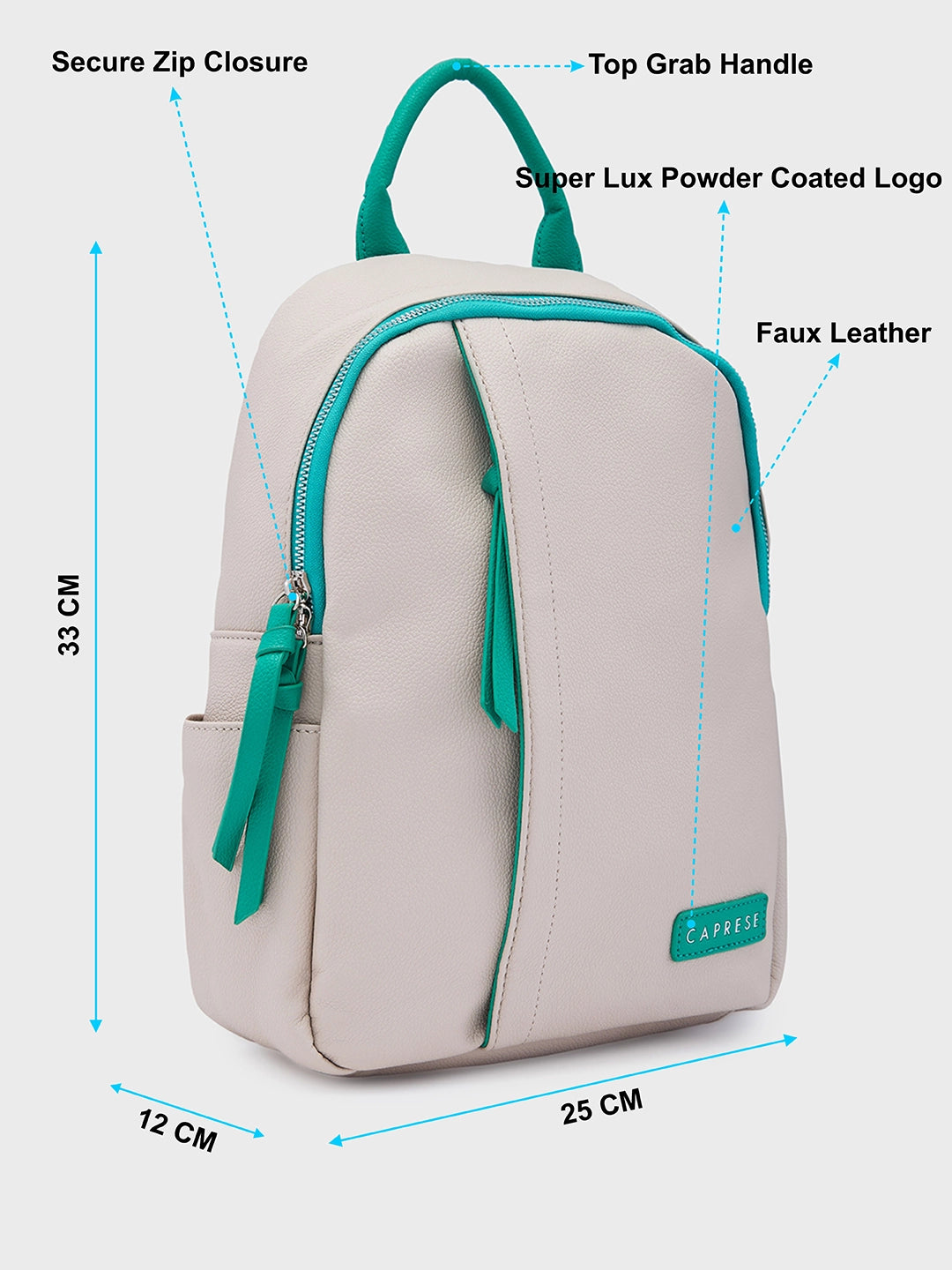 Buy Caprese Tia Medium Beige Backpack Caprese Bags