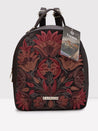 Caprese Tresna Embroidery Backpack Handbag Brown