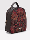 Caprese Tresna Embroidery Backpack Handbag Brown