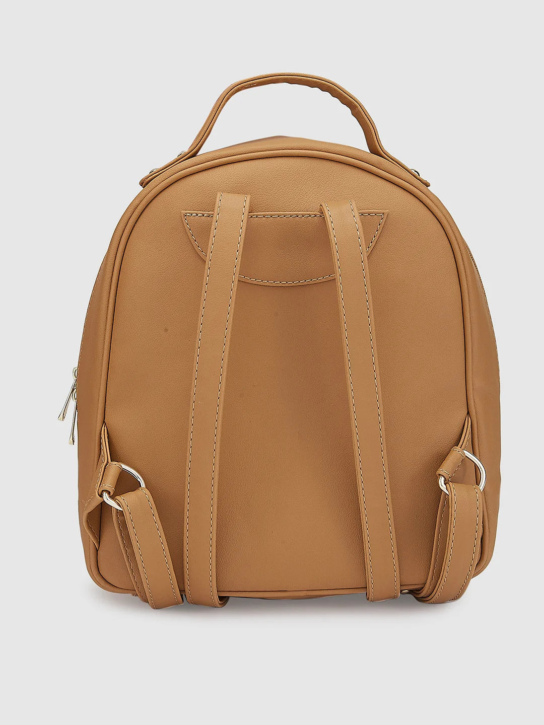 Fioretta Italian Genuine Leather Top Handle Backpack Handbag For Women - Tan  Brown