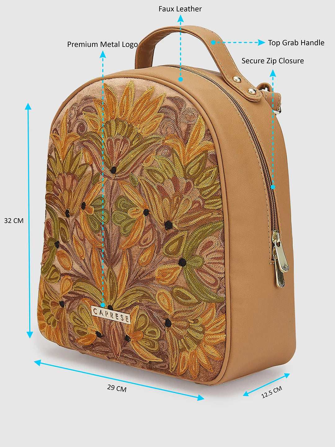 Secure top backpack handbag